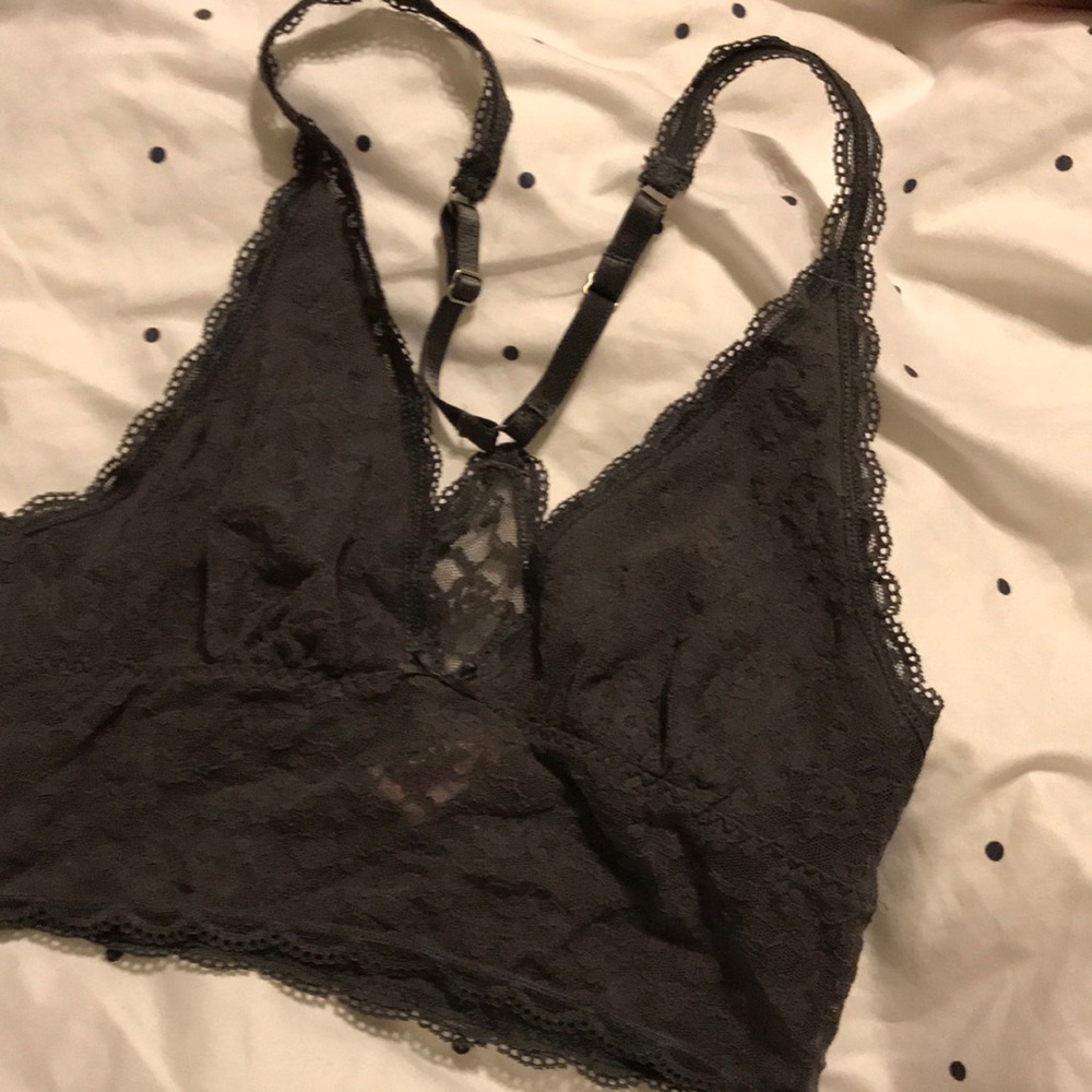 Victoria secret- charcoal bralet lace size s
